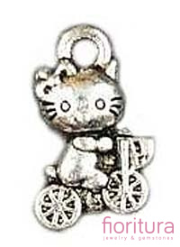 ZAWIESZKA KOTEK NA ROWERZE 12x8MM KOLOR STARE SREBRO