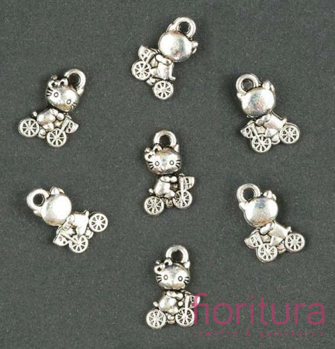 ZAWIESZKA KOTEK NA ROWERZE 12x8MM KOLOR STARE SREBRO