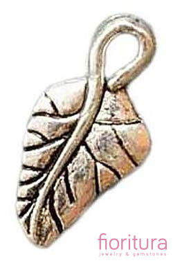 ZAWIESZKA LISTEK 15x8MM KOLOR STARE SREBRO