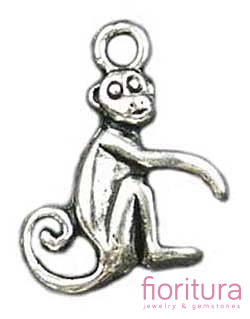 ZAWIESZKA MAŁPKA 16x13MM KOLOR STARE SREBRO
