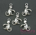 ZAWIESZKA MAŁPKA 16x13MM KOLOR STARE SREBRO