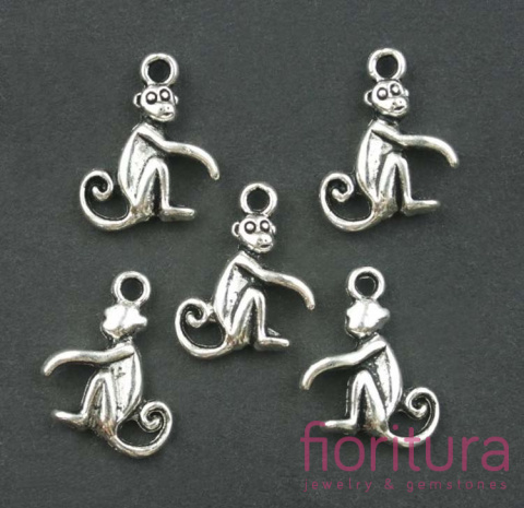 ZAWIESZKA MAŁPKA 16x13MM KOLOR STARE SREBRO