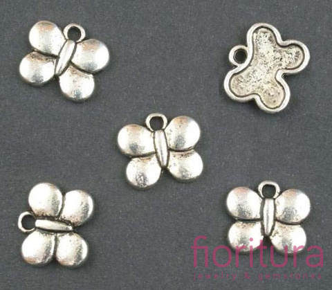 ZAWIESZKA MOTYLEK 10X13MM KOLOR STARE SREBRO