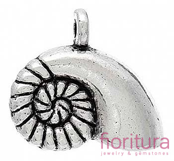 ZAWIESZKA PRZESTRZENNA MUSZLA 16x14MM KOLOR STARE SREBRO