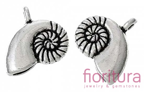 ZAWIESZKA PRZESTRZENNA MUSZLA 16x14MM KOLOR STARE SREBRO