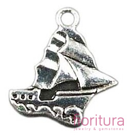 ZAWIESZKA STATEK 19x18MM KOLOR STARE SREBRO