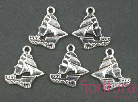 ZAWIESZKA STATEK 19x18MM KOLOR STARE SREBRO