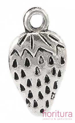 ZAWIESZKA TRUSKAWKA 17X11MM KOLOR STARE SREBRO