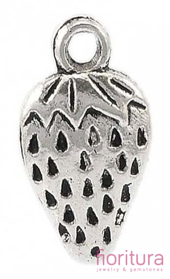 ZAWIESZKA TRUSKAWKA 17X11MM KOLOR STARE SREBRO