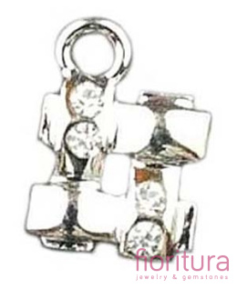 ZAWIESZKA Z KRYSZTAŁKAMI CRYSTAL 11X15MM KOLOR SREBRNY