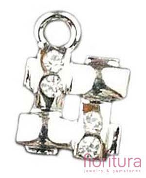 ZAWIESZKA Z KRYSZTAŁKAMI CRYSTAL 11X15MM KOLOR SREBRNY