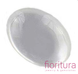 KABOSZON Z ŻYWICY KOCIE OKO OWAL 17x13MM KOLOR BIAŁY