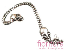 KOLCZYK NAUSZNICA CZASZKI 72x36MM KOLOR STARE SREBRO