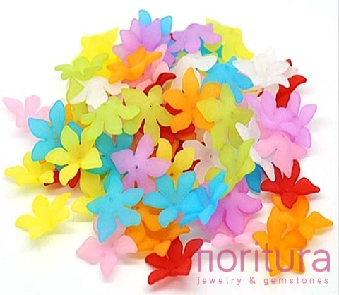 KORALIKI AKRYLOWE KWIAT 28x7MM KOLOR WRZOSOWY MAT