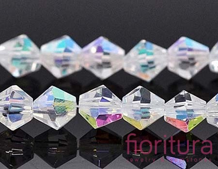 KORALIKI KRYSZTAŁOWE FASETOWANE BICON 6MM KOLOR CRYSTAL AB