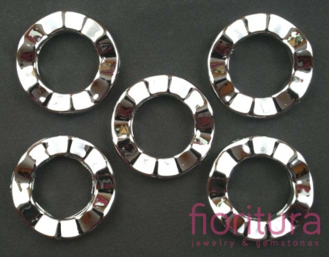 ŁĄCZNIK KOŁO FALOWANE 29MM KOLOR SREBRNY