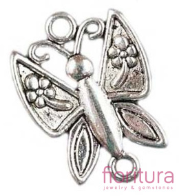 ŁĄCZNIK MOTYLEK 17x23MM KOLOR STARE SREBRO