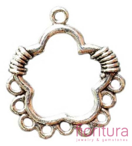 PODSTAWA KOLCZYKA KWIAT 31X28MM KOLOR STARE SREBRO