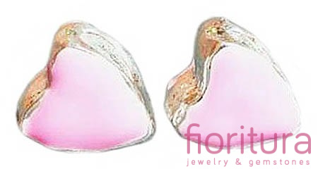 PRZEKŁADKA EMALIOWANA RÓŻOWE SERCE 12MM