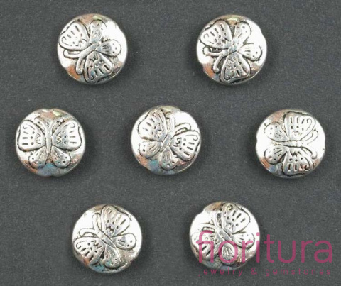 PRZEKŁADKA KRĄŻEK MOTYLEK 12MM KOLOR STARE SREBRO