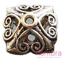 PRZEKŁADKA KWADRAT BICONE 13X10MM KOLOR STARE SREBRO