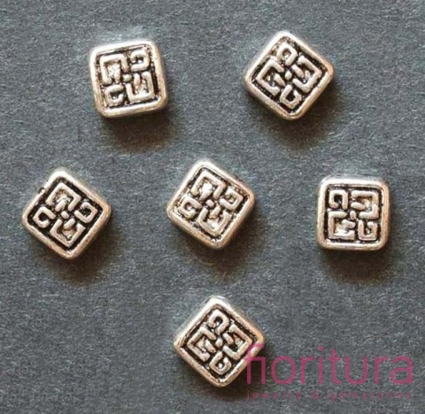 PRZEKŁADKA KWADRAT PŁASKI 7X7MM KOLOR STARE SREBRO