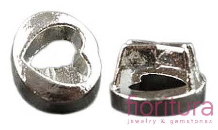 PRZEKŁADKA SERCE 11x8MM KOLOR SREBRNY