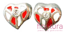 PRZEKŁADKA SERCE CZERWONO-BIAŁE 12x11x8MM