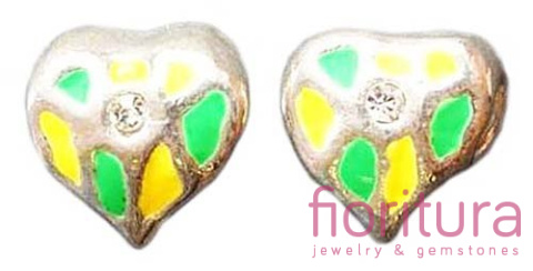 PRZEKŁADKA SERCE ŻÓŁTO-ZIELONE 12x11x8MM