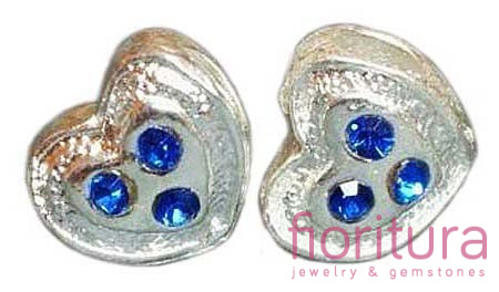 PRZEKŁADKA SERDUSZKO Z KRYSZTAŁKAMI CAPRI BLUE 10MM