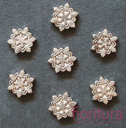 PRZEKŁADKA TYPU BALI ŚNIEŻYNKA 10MM KOLOR STARE SREBRO
