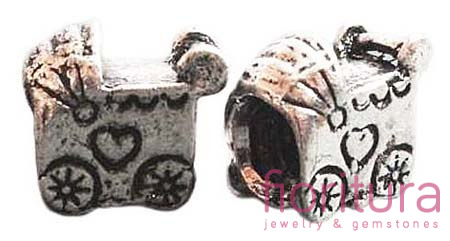 PRZEKŁADKA WÓZECZEK 11x10MM KOLOR STARE SREBRO