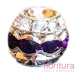 PRZEKŁADKA Z KRYSZTAŁKAMI 10X8MM KOLOR PURPLE VELVET