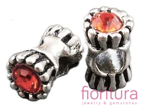 PRZEKŁADKA Z KRYSZTAŁKAMI RED 14x8MM