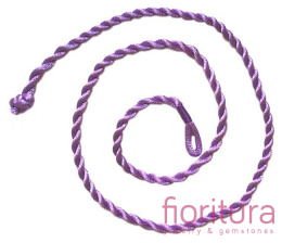 BAZA NASZYJNIKA, BRANSOLETKI SZNUR ATŁASOWY SKRĘCANY Z ZAPIĘCIEM 47-52CM KOLOR FIOLETOWY