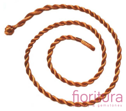 BAZA NASZYJNIKA, BRANSOLETKI SZNUR ATŁASOWY SKRĘCANY Z ZAPIĘCIEM 47-52CM KOLOR BRĄZOWY