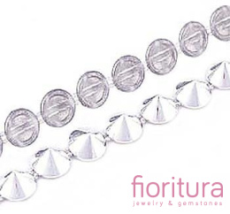 TAŚMA Z ĆWIEKAMI STOŻEK 10MM KOLOR SREBRNY