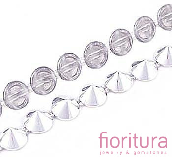 TAŚMA Z ĆWIEKAMI STOŻEK 11MM KOLOR SREBRNY