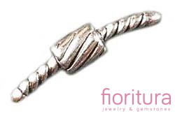 ZAPIĘCIE ŁĄCZNIK DO LINKI KAUCZUKOWEJ 20x4MM KOLOR STARE SREBRO