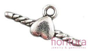 ZAPIĘCIE ŁĄCZNIK DO LINKI KAUCZUKOWEJ 21x9MM KOLOR STARE SREBRO