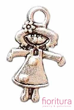 ZAWIESZKA DZIEWCZYNKA 16x10MM KOLOR STARE SREBRO