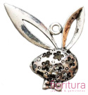 ZAWIESZKA KRÓLICZEK 34x30x8MM KOLOR STARE SREBRO