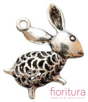 ZAWIESZKA KRÓLIK 29x28x8MM KOLOR STARE SREBRO