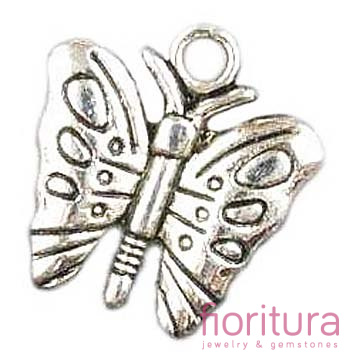 ZAWIESZKA MOTYL 14x15MM KOLOR STARE SREBRO