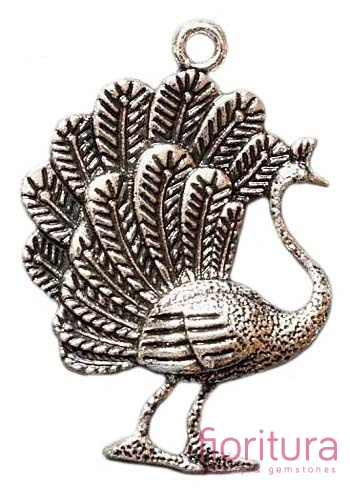 ZAWIESZKA PAW 36x26MM KOLOR STARE SREBRO