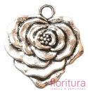 ZAWIESZKA RÓŻA 25x23MM KOLOR STARE SREBRO
