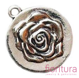 ZAWIESZKA RÓŻA 26x22MM KOLOR STARE SREBRO