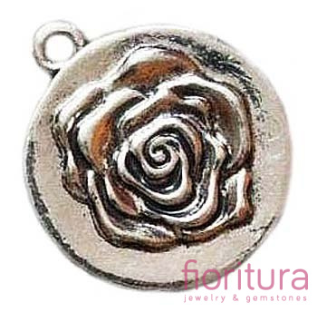 ZAWIESZKA RÓŻA 26x22MM KOLOR STARE SREBRO