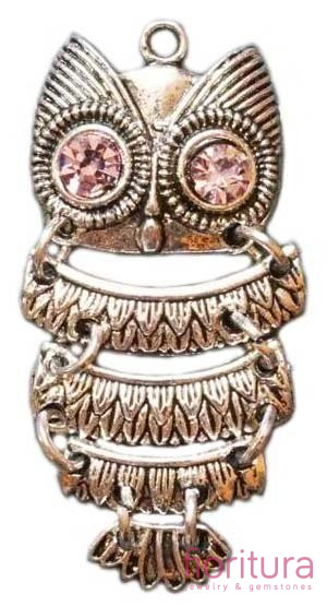 ZAWIESZKA SOWA 50x23MM KOLOR SREBRNY