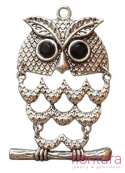 ZAWIESZKA SOWA 68x45MM KOLOR STARE SREBRO